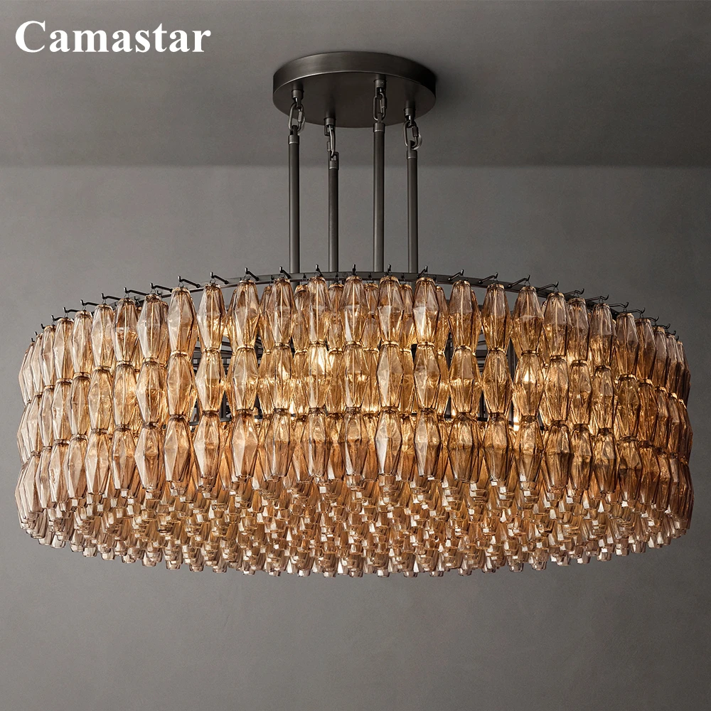 Люстра Светодиодная из никеля и латуни в современном стиле