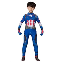 superhero captain america steve rogers cosplay costume kids aldult unisex zentai outfits jumpsuit bodysuit catsuit