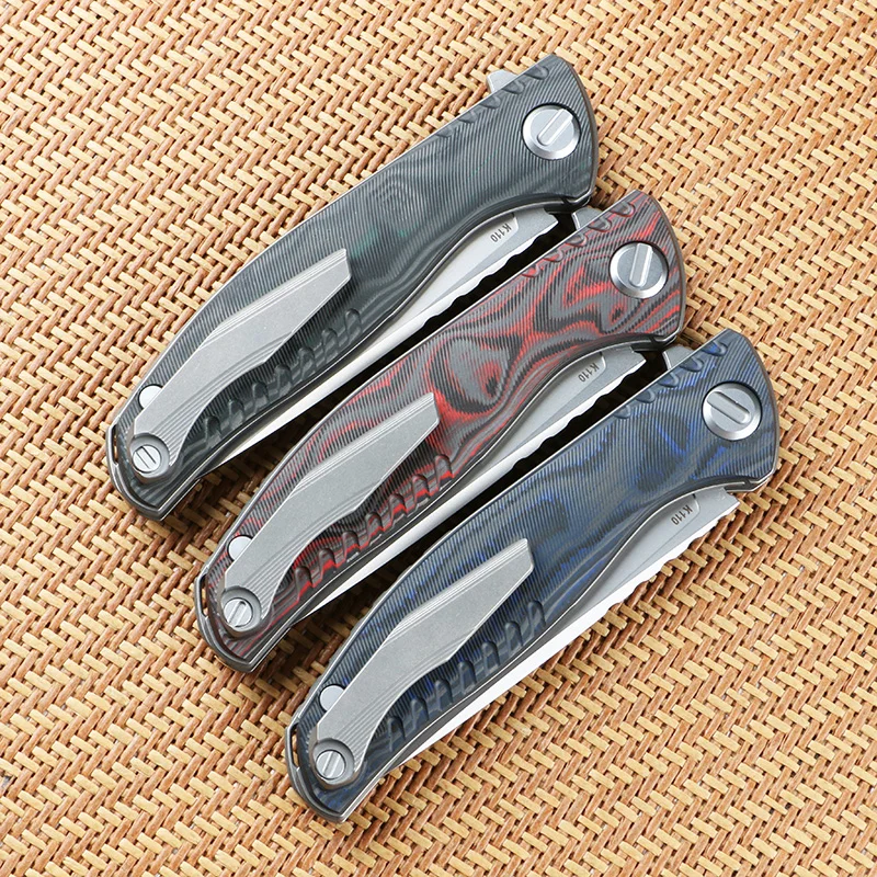 Складной нож Green Thorn F3ns K110 с рукояткой из титана и углеродного волокна походный