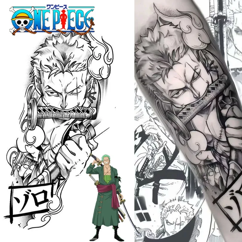 Аниме ONE PIECE Nika Luffy Zoro татуировки наклейки мультфильм детские водонепроницаемые
