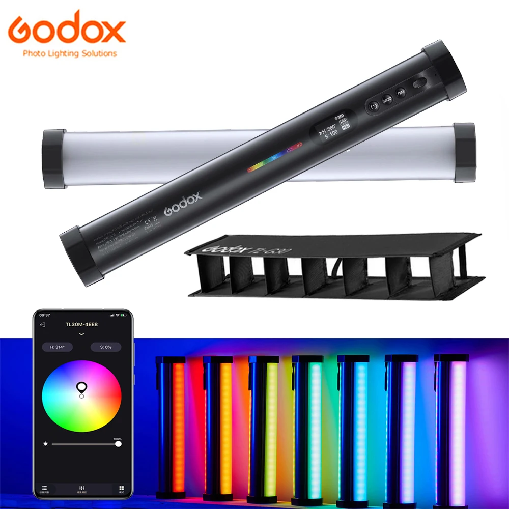 

Godox TL30 Pavo Tube Light RGB Color Photography Light Handheld Light Stick with APP Remote Control for Photos Video Movie Vlog