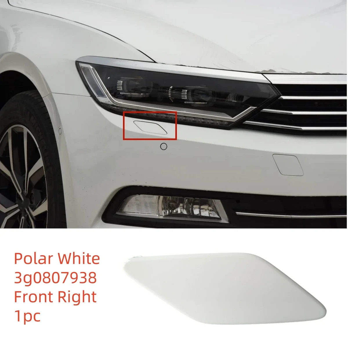 

1 шт./1 пара автомобильных фар, крышка-распылитель, бампер, крышка сопла омывателя фар для Volkswagen Passat B8 2017-2019 3G 0807937 3G 0807938