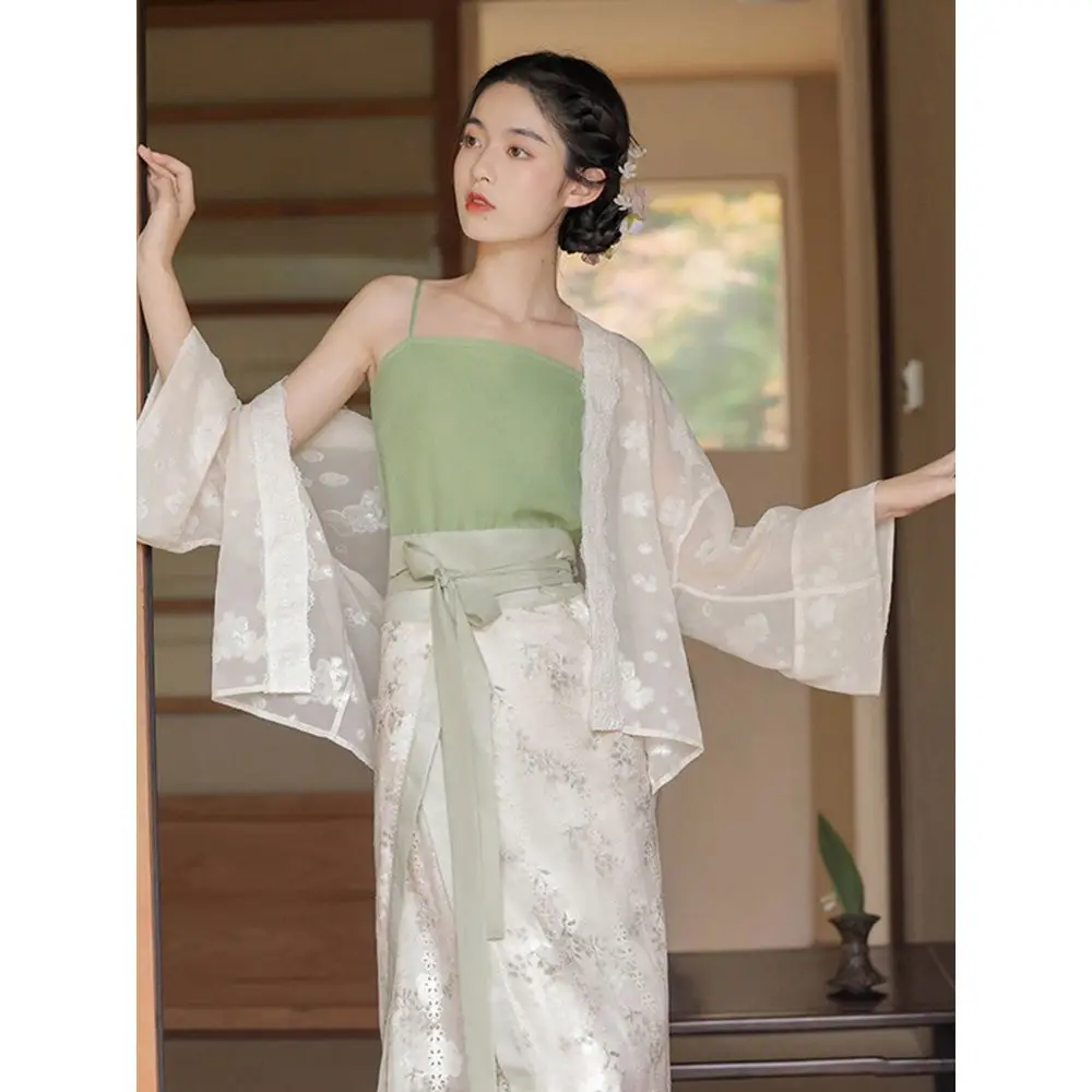 

2023 китайское этническое ретро платье ханьфу для молодых леди улучшенное повседневное жаккардовое платье hanfu для женщин льняное кимоно плат...