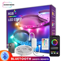 bluetooth smart strip lights with 28keys remote control 12v led rope light bar wireless 5050smd led for bedroom room decoration