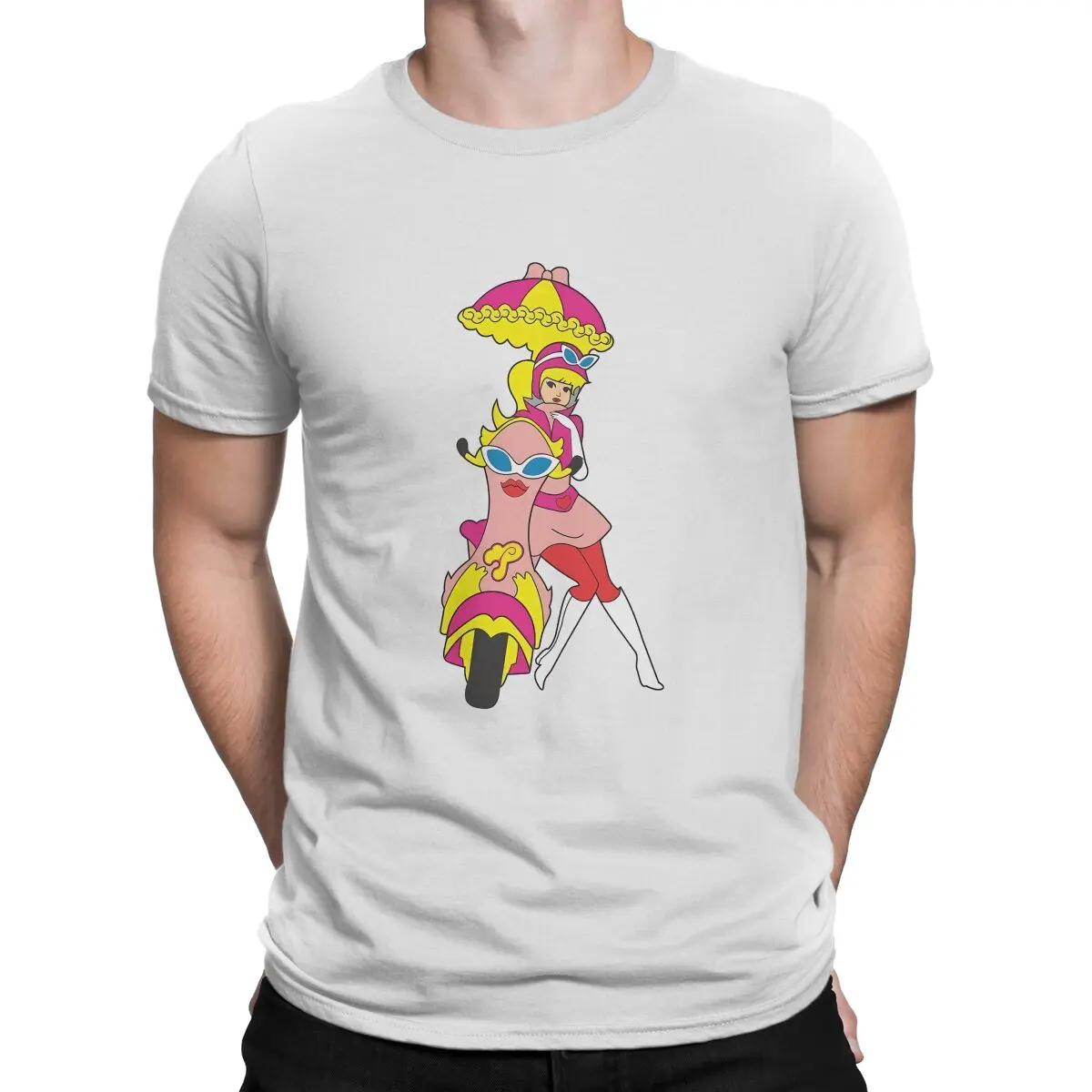 

Футболка мужская Wacky Race 60s с мультяшной девушкой, уличная одежда, рубашка из полиэстера
