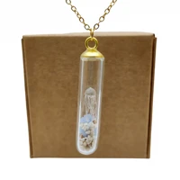 transparent jellyfish 3d seabed glow in the dark bottle pendant gold color chain long necklace women boho fashion jewelry