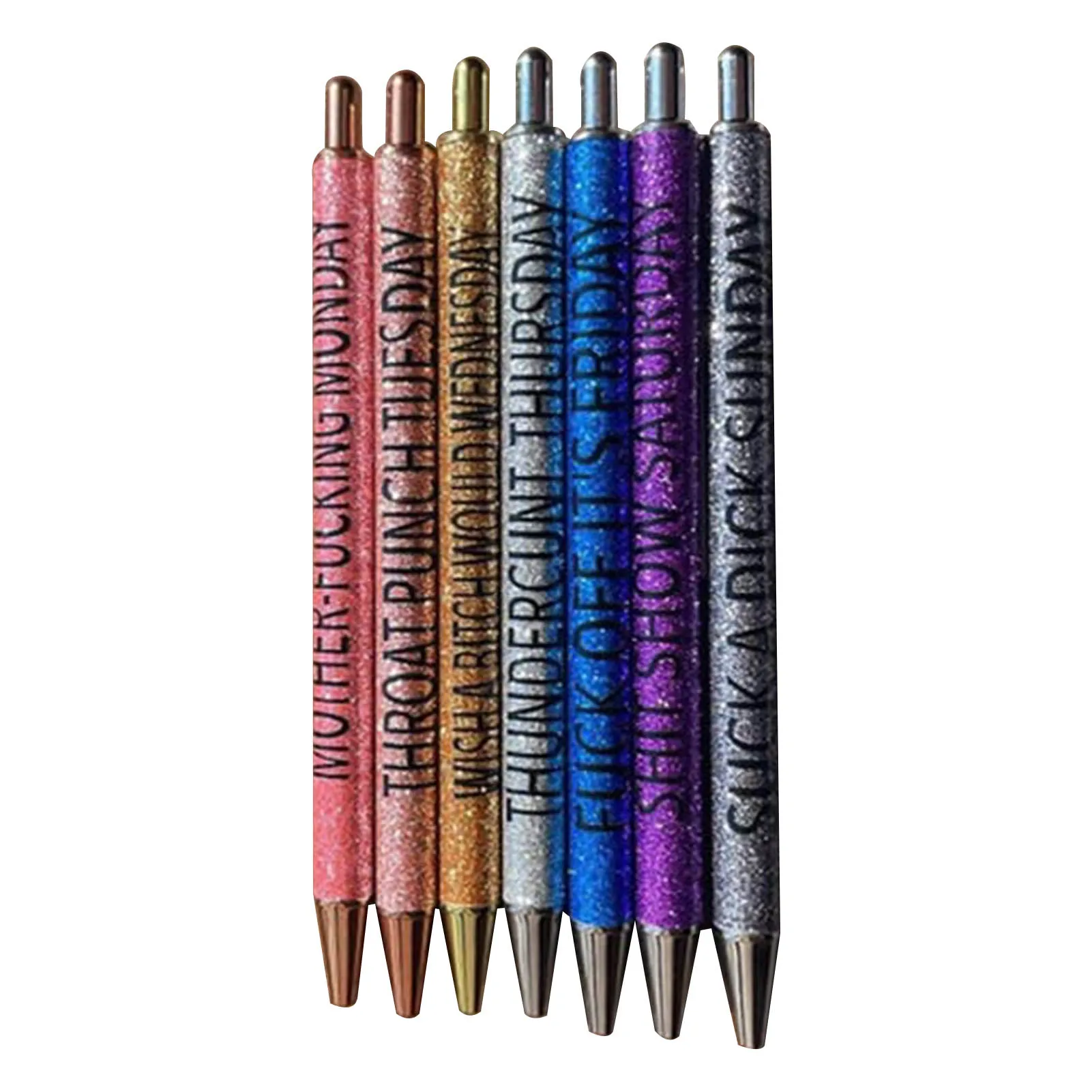 

Набор блестящих ручек, 7 шт., искусственная неделя, смешные цитаты, смешные мотивационные ручки для каждого дня недели