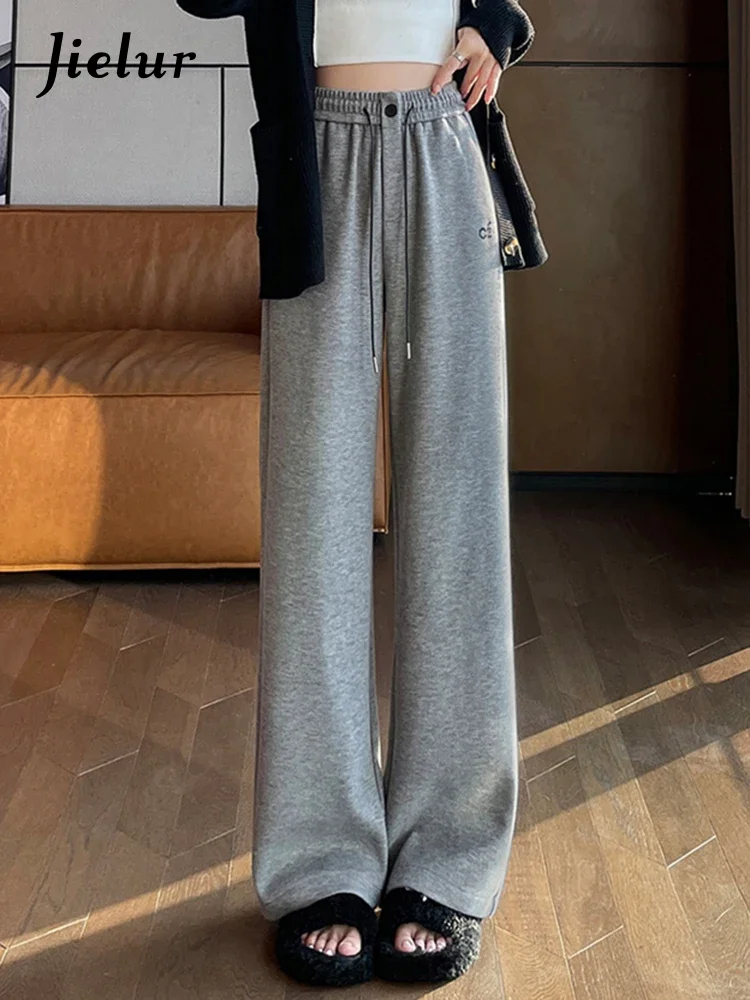 Jielur Простые однотонные женские брюки на шнуровке