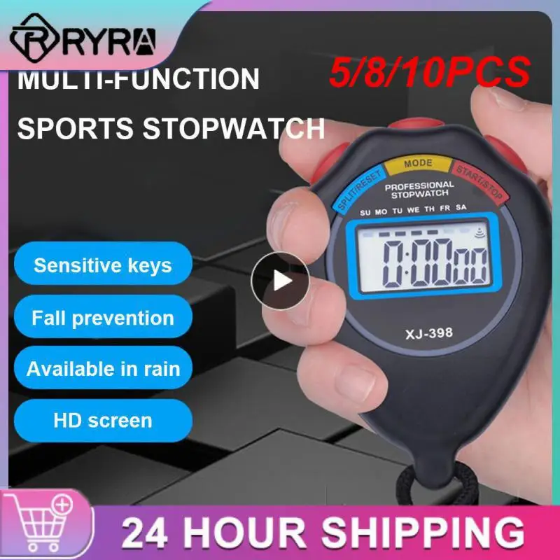 

Sports Stopwatch Timer Waterproof Digital Professional Handheld LCD Handheld Stop Watch For Sports Counter With String Measure