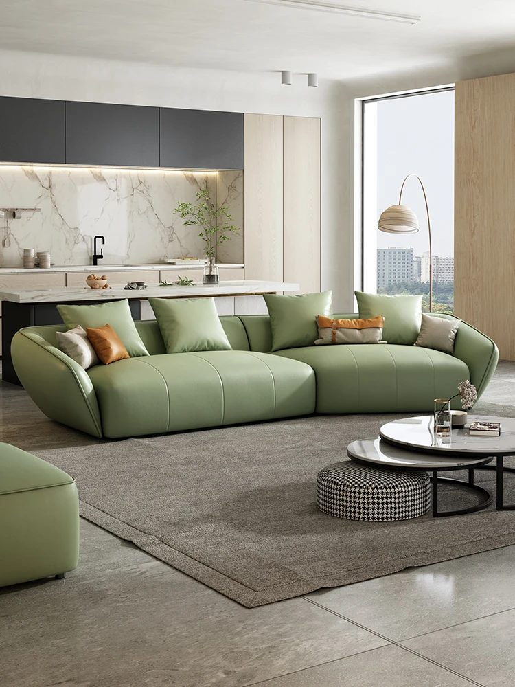 

Beautiful modern luxury sofa Italian simple style leather sofa ins online celebrity creative living room designer