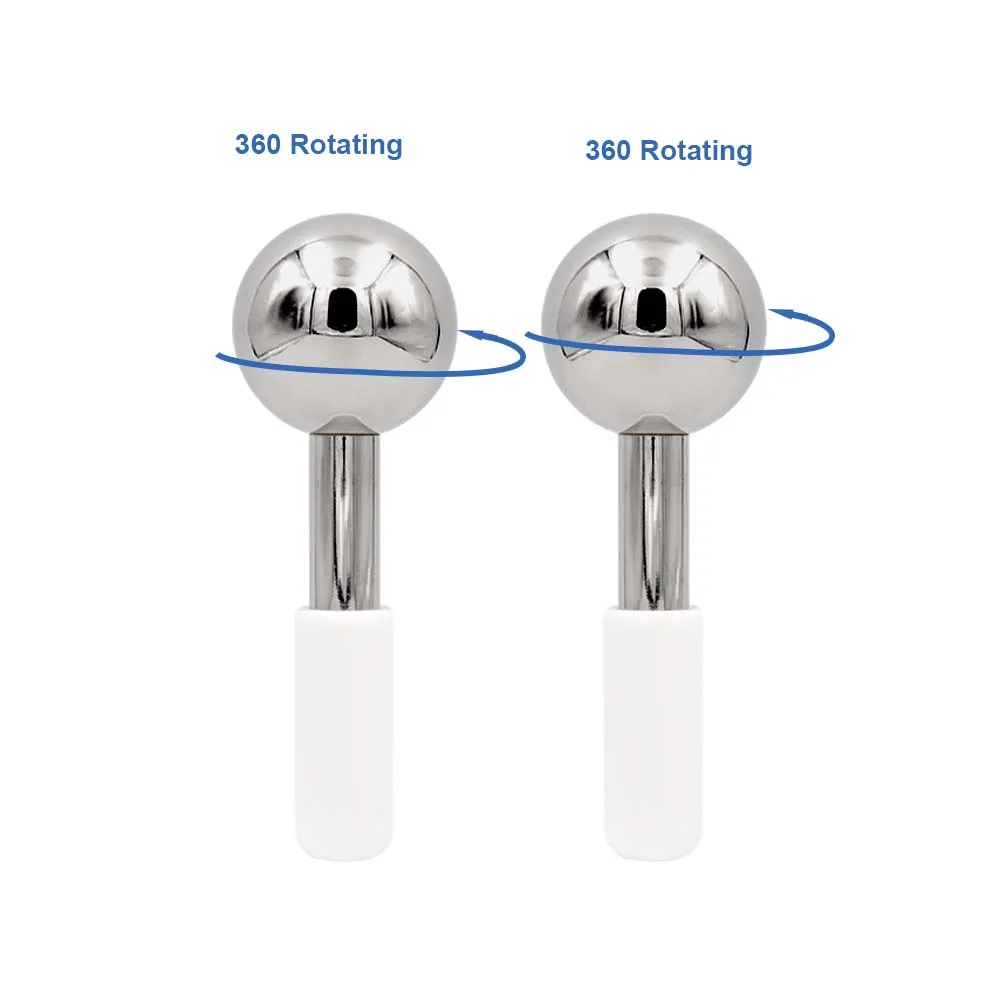 

Skin Ice Globes Rose Gold Cooling Facial Ice Globes Beauty Roller Stainless Steel Magic Metal Cold Therapy Hand Held