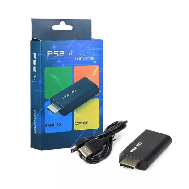 

Адаптер преобразователя аудио и видео для PS2 в HDMI-совместимый 480i/480p/576i с аудиовыходом 3,5 мм Поддержка всех режимов отображения PS2