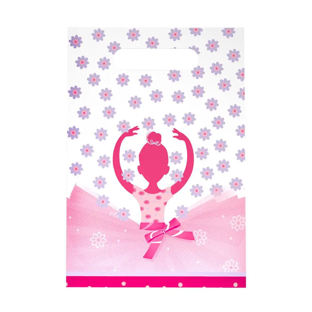 

6pcs Gift Bag Ballet Girls Print Tote Bags With Handle Kids Birthday Party Supplies For Baby Shower Bride Shower