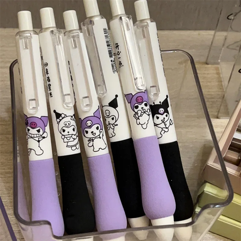 

New Sanrio Gel Pen Kawaii Kuromi Melody Hello Kitty Strawberry Cinnamoroll Student Stationery Write Pens 0.5 Black Exam Pen Gift