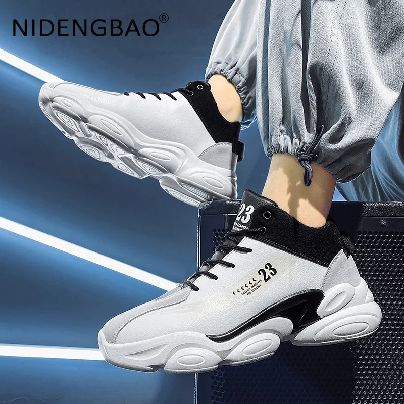 Men Sneakers Male Ankle Boots Basketball Shoes Fashion Damping Running Jogging Sport Shoes Gym Trainers Casual High Top Footwear