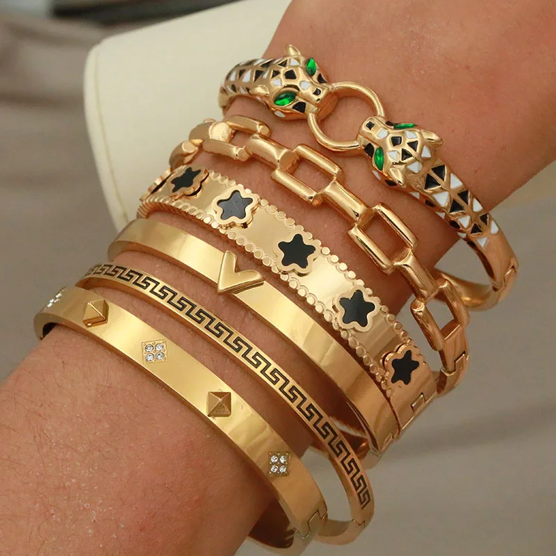 Женский браслет из нержавеющей стали в стиле панк