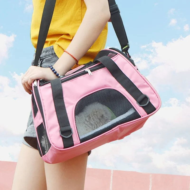 

Pet Carrier Cat Portable Breathable Foldable Bag Cat Dog Carrying for Small Dog Outgoing Travel Pets Handbag with Shoulder Strap