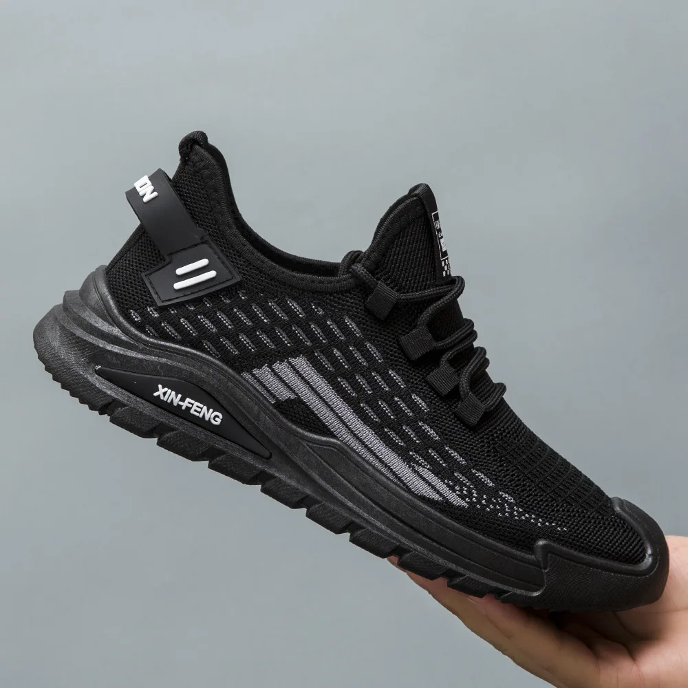 Кроссовки мужские сетчатые на шнуровке дышащие Вулканизированная подошва