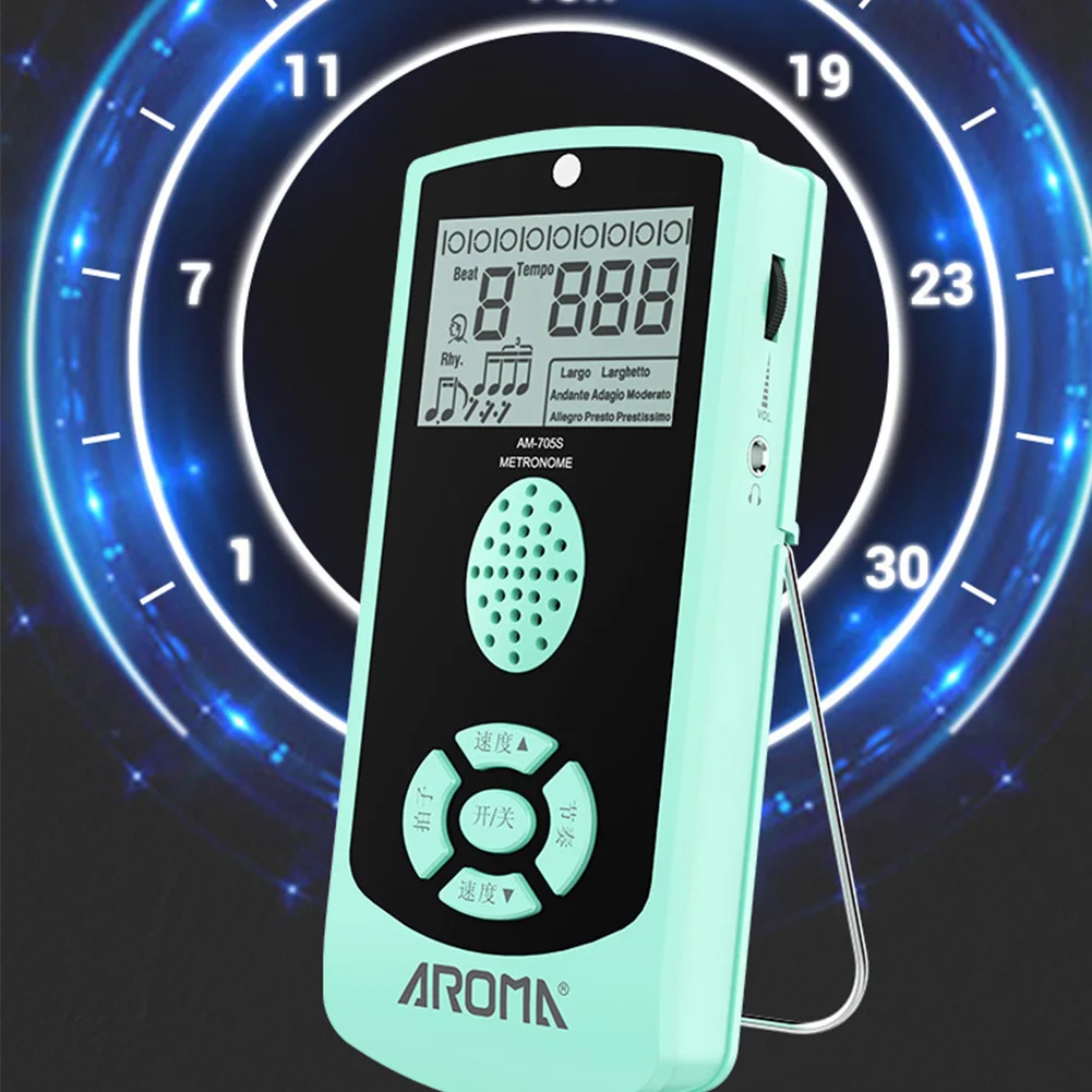 

Electronic Metronome Guitar Piano Zither Violin Instrument Universal Mechanical 0-9 Beats LCD Screen With A Holder For Novices