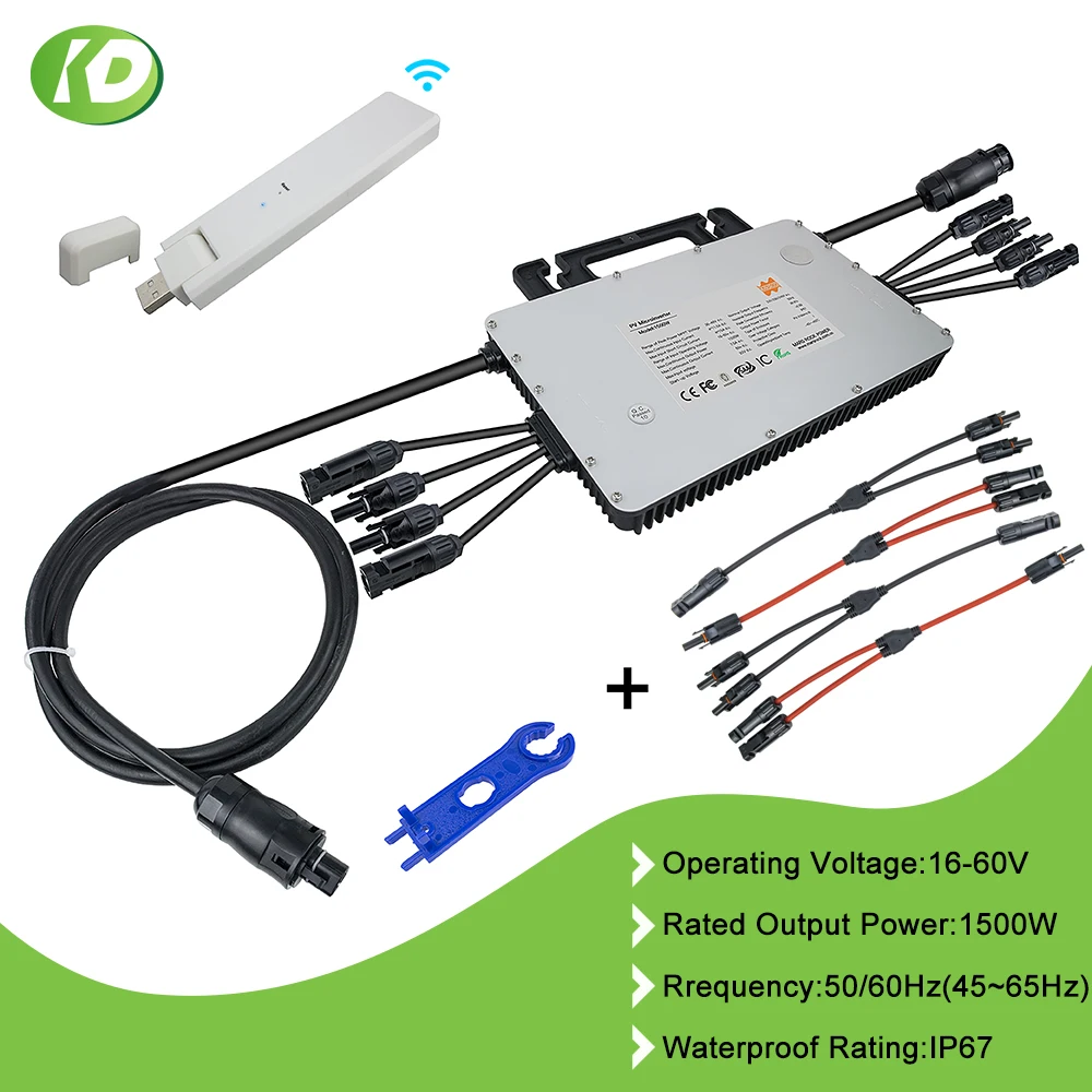 

Микро-инвертор с Wi-Fi, 1500 Вт, 16-60 в/60, 72 ячейки, 230 В переменного тока