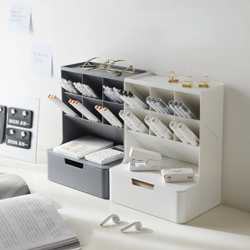 

Office Storage Boxs Multigrid Partition Organizer Boxes Oblique Plug Design Desktop Organizer Convenient Drawer Pencil Box