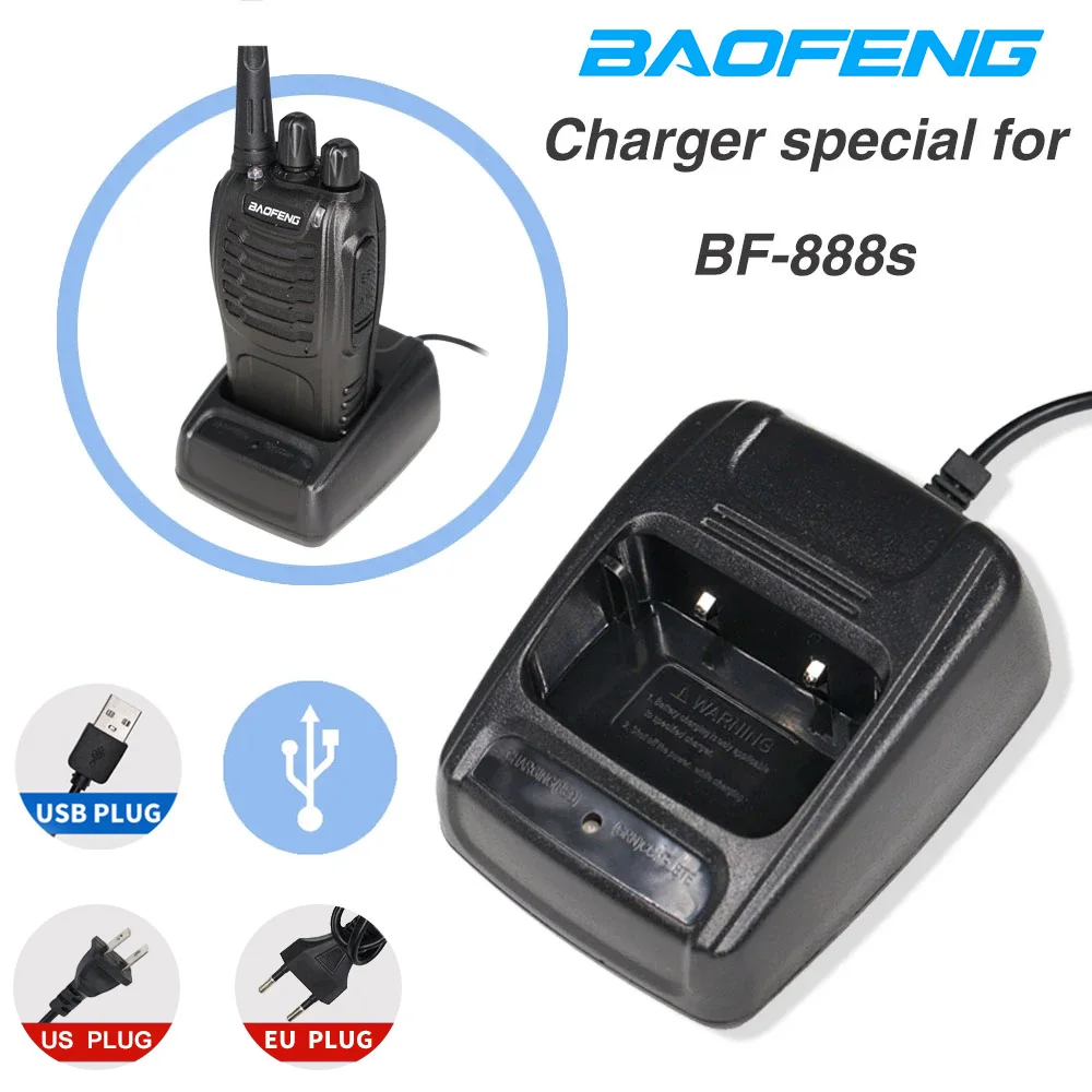 

USB/EU/US Li-ion Radio Battery Charger For Baofeng BF-888S BF-777S BF-666S Two Way Radio Desktop Battery Charger Base For bf888s