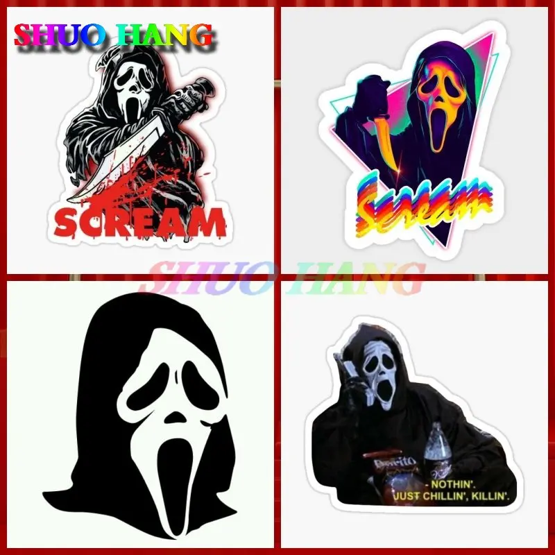 

Screaming Chillin Mask Feel Knife Phone Callhalloween Retro Fun Gloss Vinyl Sticker Decal Car Accessories Car Window Racing