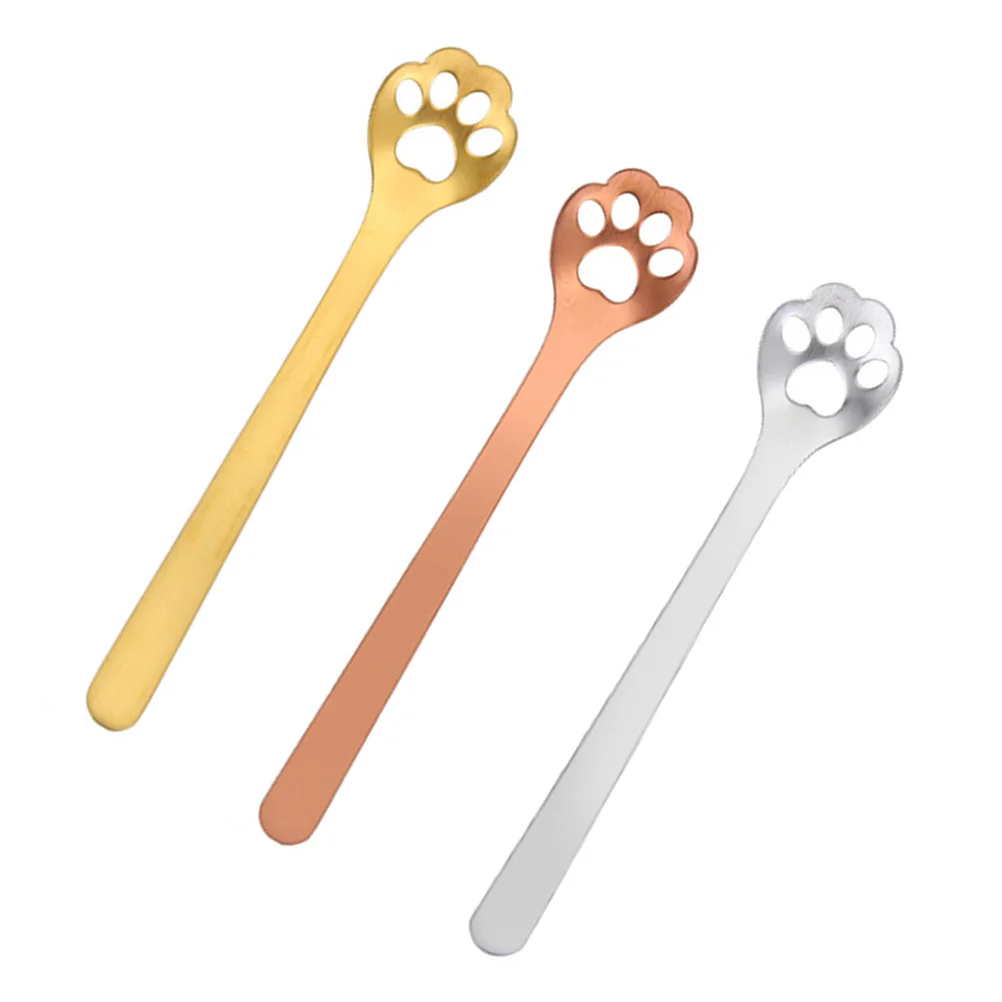 

Spoon Coffee Spoons Scoop Dessert Cat Tea Stainless Chic Tableware Steel Claw Paw Restaurant Creative Ground Loose Expresso