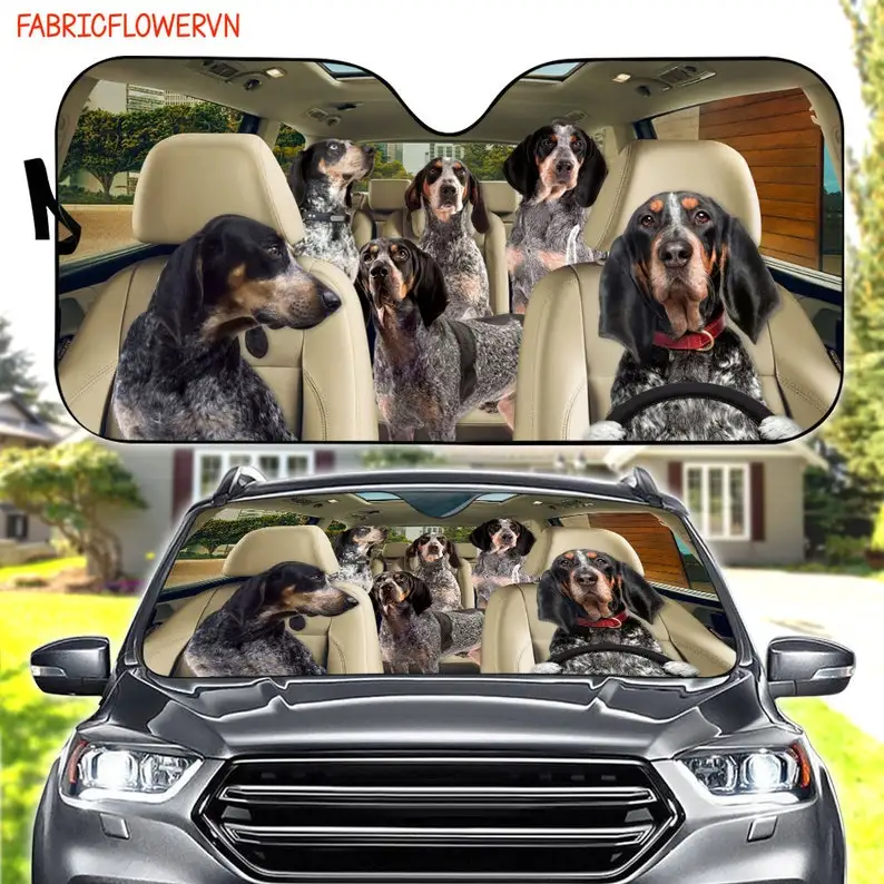 

Bluetick Coonhound автомобильный солнцезащитный козырек, Bluetick Coonhound автомобильное украшение, ветровое стекло для собак, любители собак, автомобильн...