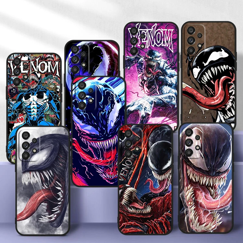 

Marvel Venom Hero For Samsung A14 A54 A34 A73 A53 A33 A23 A13 A32 A72 A52 A32 A22 A03 A02 Silicone Black Phone Case Coque Capa