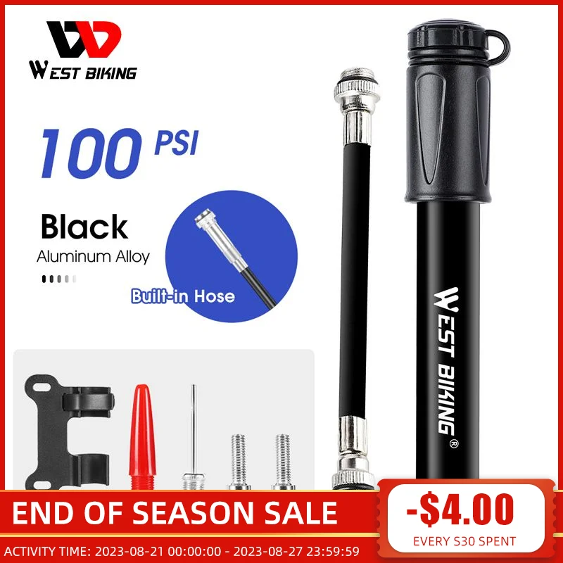 Portable 100Psi Mini Bike Pump Aluminum Alloy Bicycle Hand Air Pump Tire Inflator Schrader Presta Valve MTB Road Cycling Pump