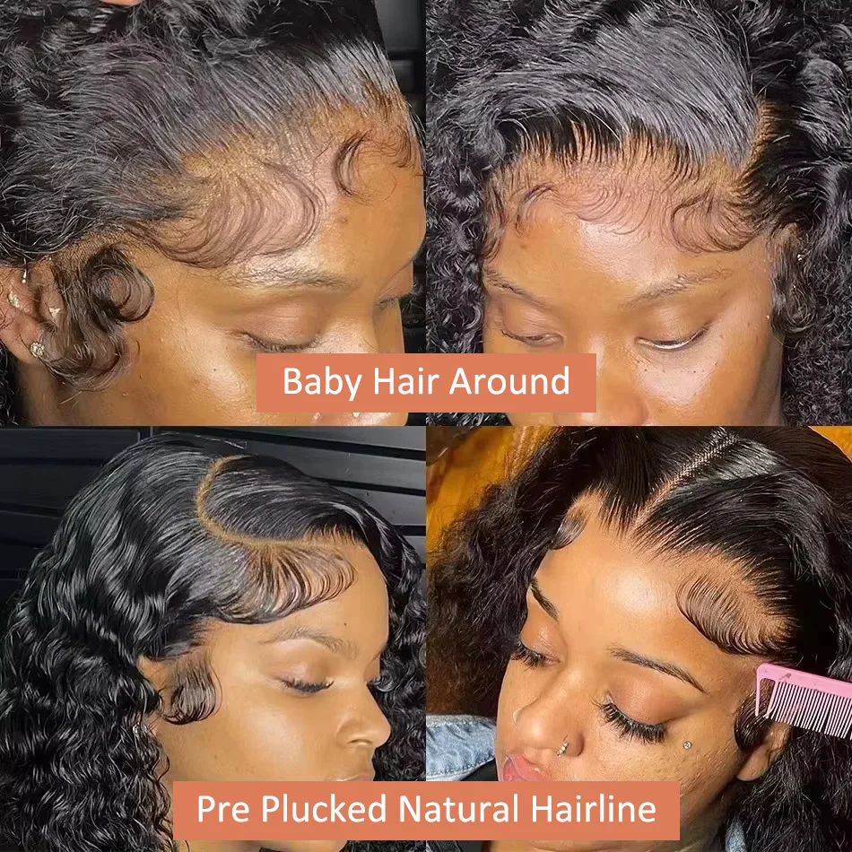 200 Плотность Кудрявый Короткий Боб 13x4 HD Кружевные Фронтальные Человеческие