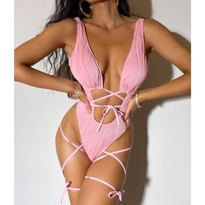 

Women Rave Sexy Snakeskin Print Bodysuit Halterneck Swimsuit with Garter Belt