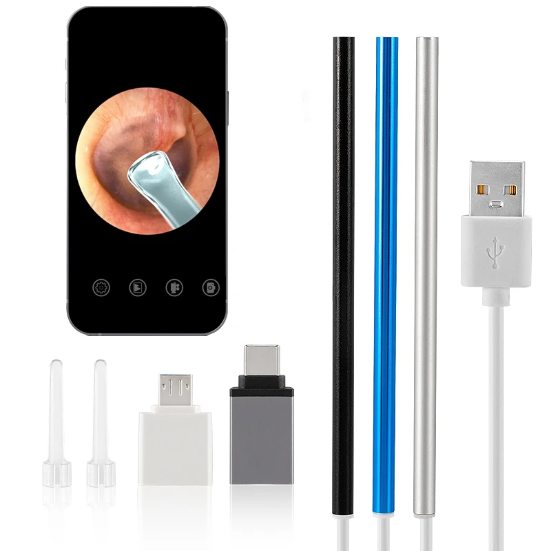 

Ear Endoscope 5.0mm Diameter Visual HD Ear Camera With Ear Wax Removal Tool And 6 Adjustable LED Lights For Android And Windows