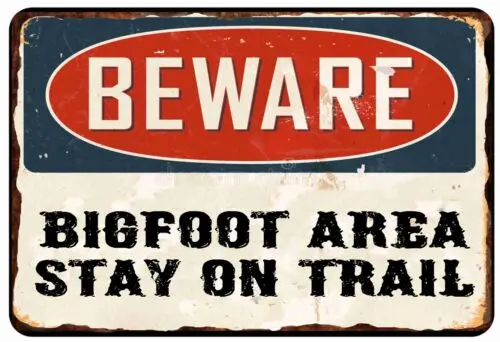 BEEWARE от Bigfoot Sasquatch Stay On Trail полностью металлический жестяной знак 8x12