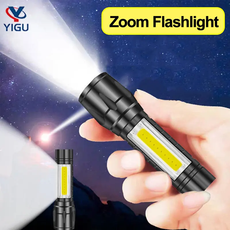 

Portable Mini LED Flashlights 3 Modes XPE COB Flashlight USB Charging Zoom Lights Lantern Waterproof Outdoor Camping Torch Lamp