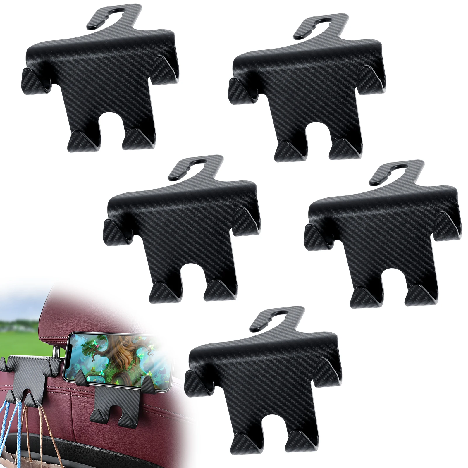 

5 шт., автомобильные крючки для подголовника