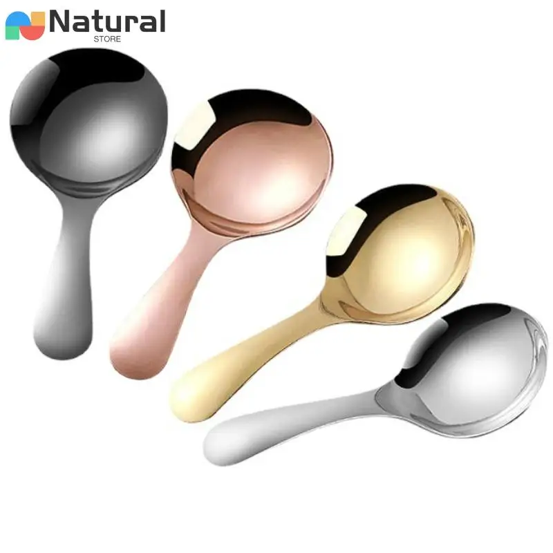 Милая 304 ложка из нержавеющей стали с короткой ручкой и круглой головкой Детская