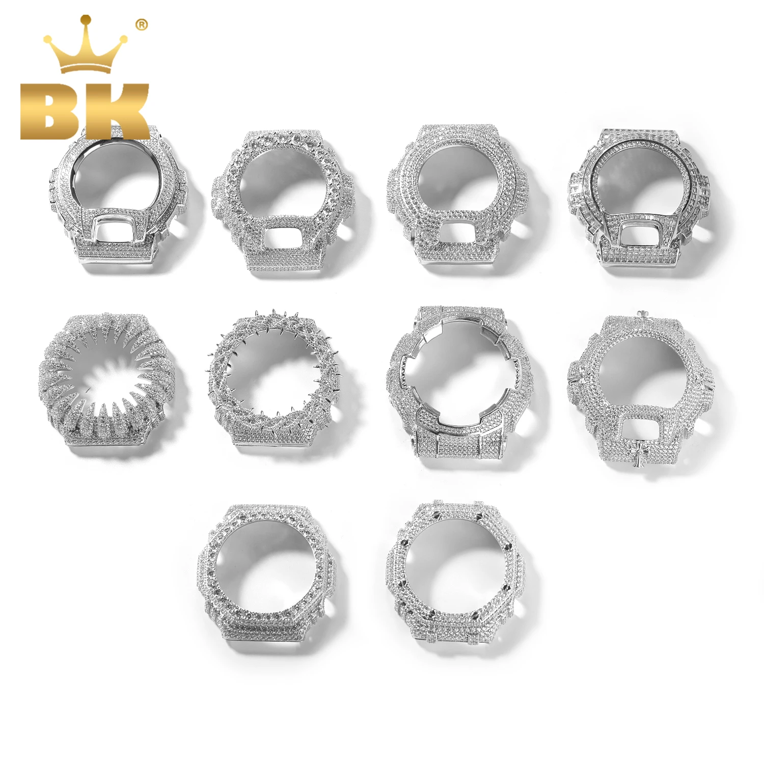 Фото Комплект для модификации часов TBTK Iced Out Moissanite: ободок с инкрустацией для GA2100 DW6900, аксессуары для модификации часов в стиле Hip-Hop №2