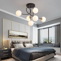 nordic e27 ceiling chandelier luxury for living dining room bedroom glass ball black gold indoor hanging lighting fixtures