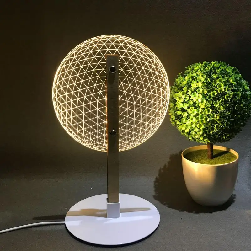 

Simple Nordic Table Lamp Acrylic Led Night Light Bedside Living Room Warm White Decorative 3D Ball Desk Fixture