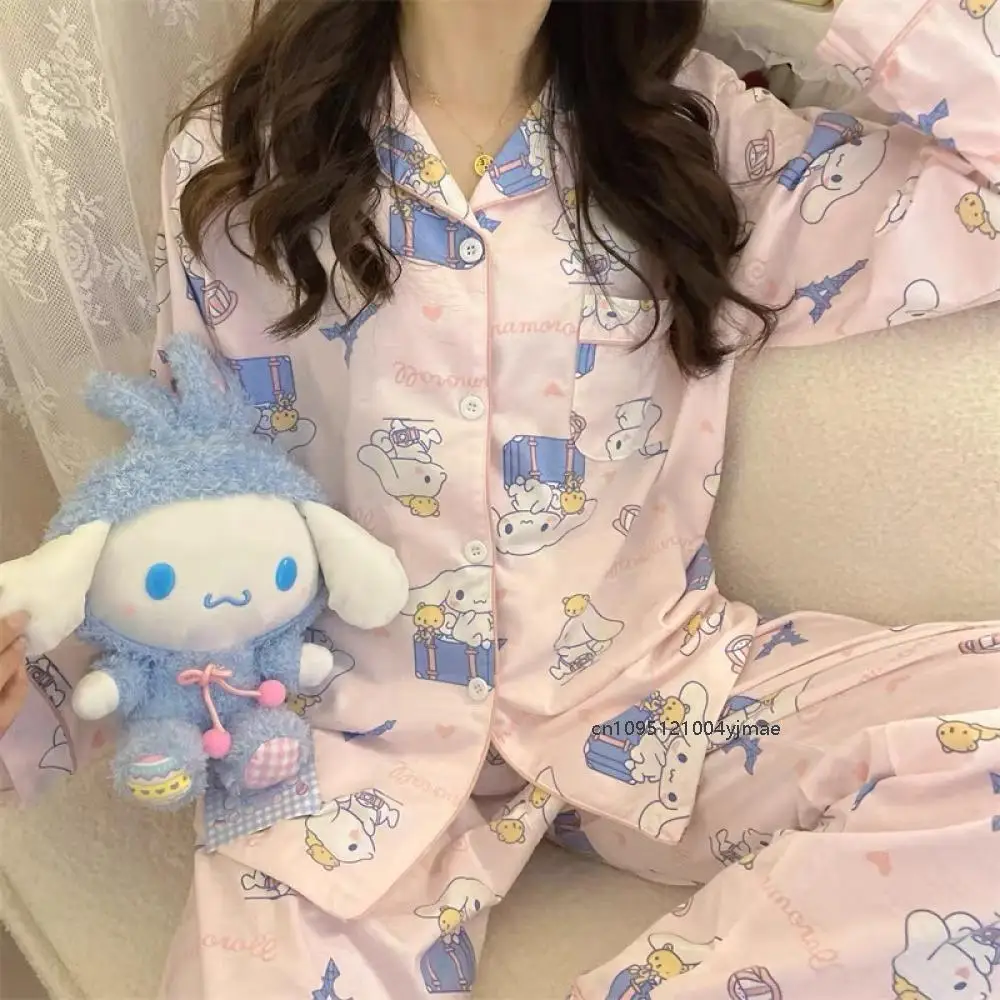 Женский пижамный комплект из 2 предметов в стиле аниме Sanrio Hello Kitty Kuromi Kawaii