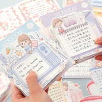 100sheets kawaii cartoon memo pad sticky notes decoration adhesive sticker diy diary write message hand account material paper