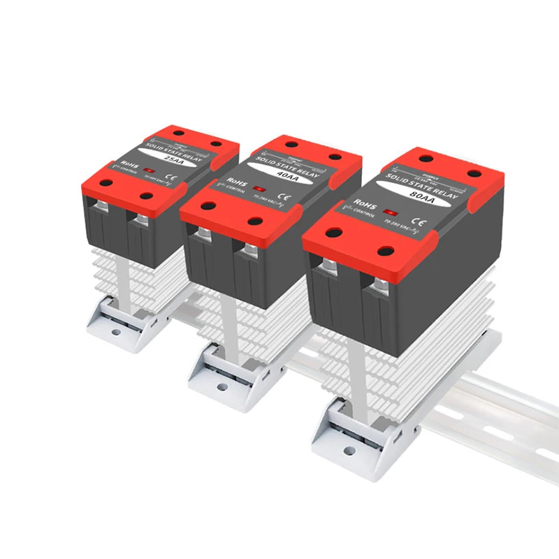 Твердотельное реле Din Rail с радиатором SSR 25DA 40DA 60DA DC Control AC Однофазное SSR DA