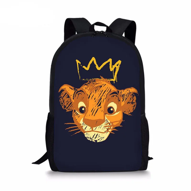 Школьный портфель для девочек и мальчиков, забавный рюкзак с 3D рисунком льва для книг 16 дюймов, большие школьные ранцы
