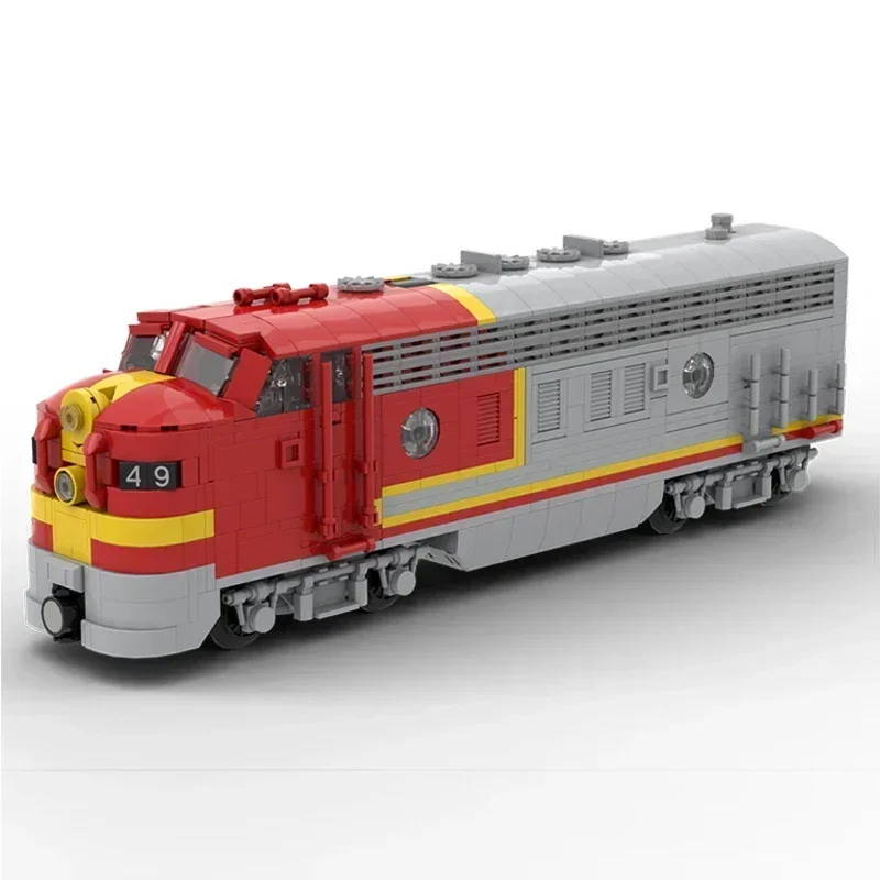 Модель автомобиля городской службы MOC строительные кирпичи ATSF EMD F7 ретро поезд