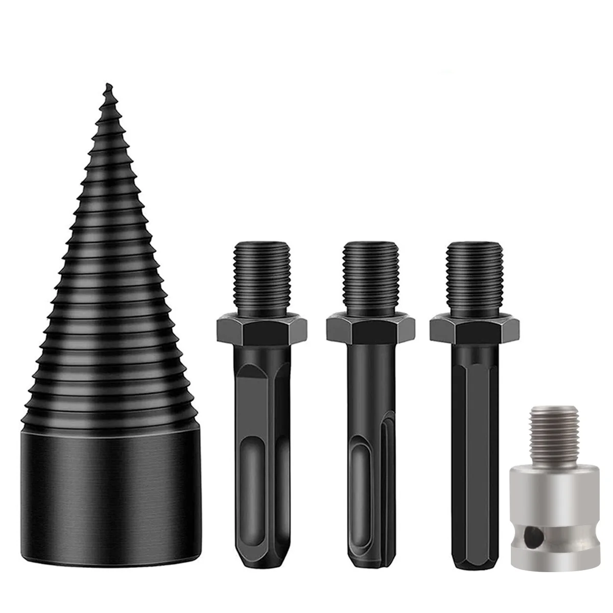 

5PC Firewood Chop Wood Drill Bit Splitting Tool Splitting Cone Log Splitters Wood Breaking Machine Wood Breaker Firewood Chopper