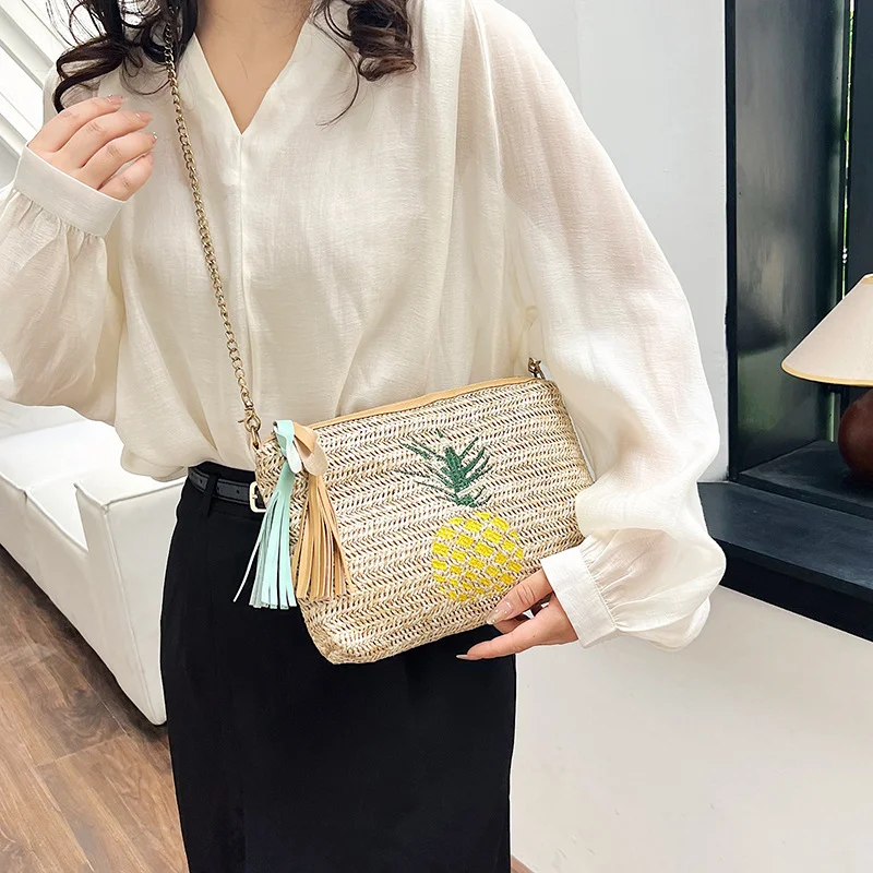 Fashion Luggage & Bags Women's Handbags Shoulder Simple Small Fresh Straw Summer Beach Travel Leisure Mini Bolsa Feminina