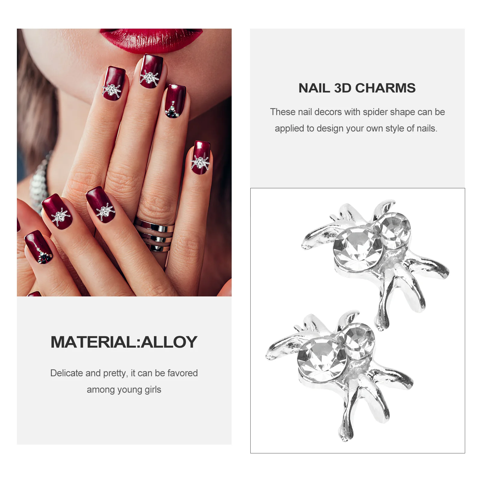

30 Pcs 3d Halloween Nail Charms Jewelry Decoration DIY Goth Metal Holiday