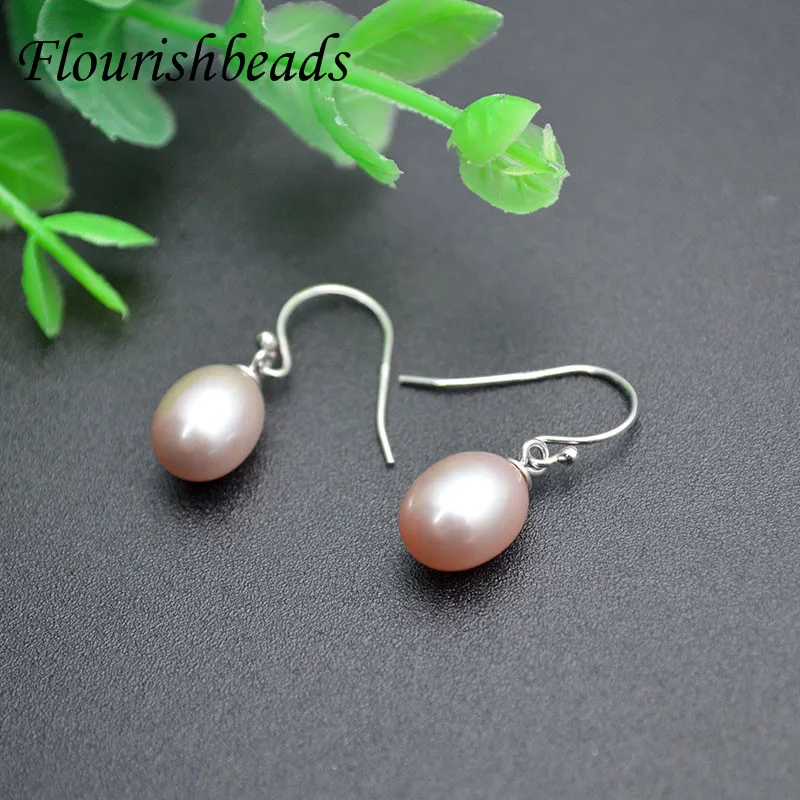 

10pcs Natural Freshwater Pearl Earrings Water Drop Shaped Ear Hooks 925 Silver Pinch for Women Girl Jewelry Gift